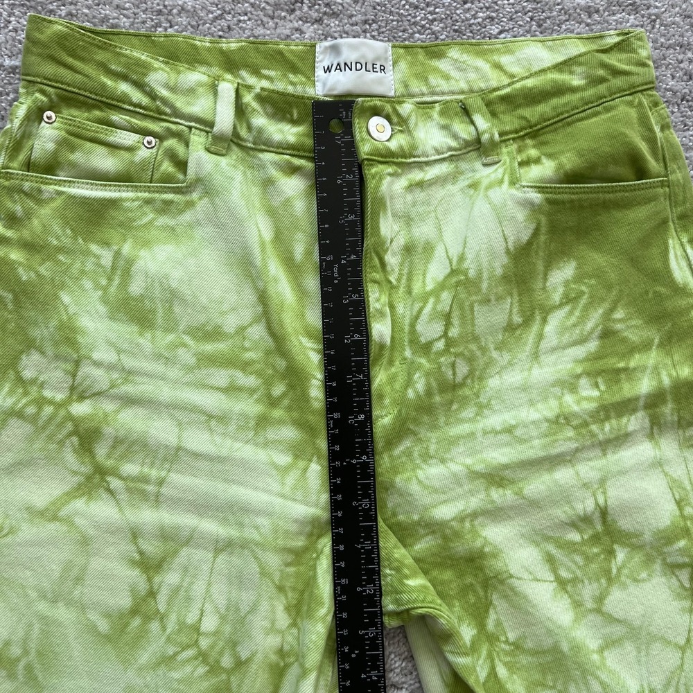 Wandler Magnolia Wide Leg Jeans Womens 31 Green High Rise Made Italy Tie Dye - Picture 12 of 16
